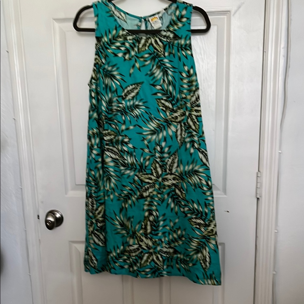 Tropical Print Sleeveless Dress